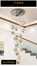 Modern spiral crystal ball chandelier dining room pendant light