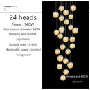 Modern spiral crystal ball chandelier dining room pendant light