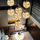 Modern spiral crystal ball chandelier dining room pendant light