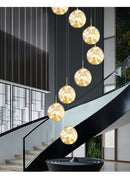 Modern spiral crystal ball chandelier dining room pendant light