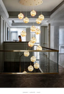 Modern spiral crystal ball chandelier dining room pendant light