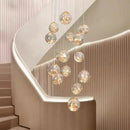 Modern spiral crystal ball chandelier dining room pendant light
