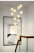 Modern spiral crystal ball chandelier dining room pendant light
