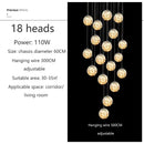 Modern spiral crystal ball chandelier dining room pendant light