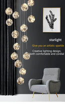 Modern spiral crystal ball chandelier dining room pendant light