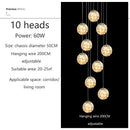 Modern spiral crystal ball chandelier dining room pendant light