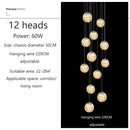 Modern spiral crystal ball chandelier dining room pendant light