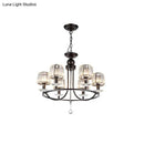 DecorBites™ Contemporary Crystal Chandelier - 4/6/8 Lights Circle Hanging Light in Black for Bedroom