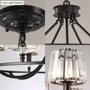 DecorBites™ Contemporary Crystal Chandelier - 4/6/8 Lights Circle Hanging Light in Black for Bedroom