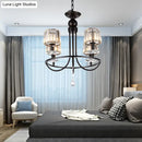 DecorBites™ Contemporary Crystal Chandelier - 4/6/8 Lights Circle Hanging Light in Black for Bedroom