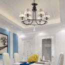 DecorBites™ Contemporary Crystal Chandelier - 4/6/8 Lights Circle Hanging Light in Black for Bedroom
