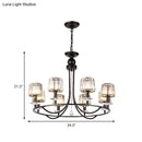 DecorBites™ Contemporary Crystal Chandelier - 4/6/8 Lights Circle Hanging Light in Black for Bedroom