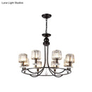 DecorBites™ Contemporary Crystal Chandelier - 4/6/8 Lights Circle Hanging Light in Black for Bedroom