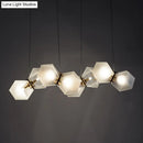 Modern frosted white glass honeycomb island lamp dining room light
