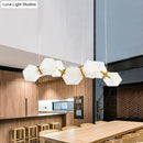Modern frosted white glass honeycomb island lamp dining room light