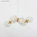 Modern frosted white glass honeycomb island lamp dining room light
