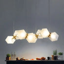 Modern frosted white glass honeycomb island lamp dining room light