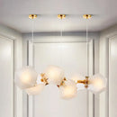 Modern frosted white glass honeycomb island lamp dining room light