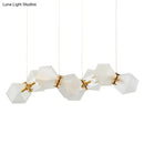 Modern frosted white glass honeycomb island lamp dining room light