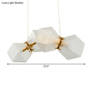 Modern frosted white glass honeycomb island lamp dining room light