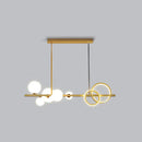 Modern gold glass island lamp dining room pendant light