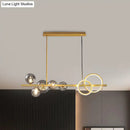 Modern gold glass island lamp dining room pendant light