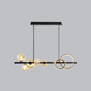 Modern gold glass island lamp dining room pendant light