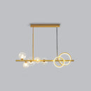 Modern gold glass island lamp dining room pendant light