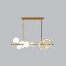 Modern gold glass island lamp dining room pendant light