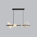 Modern gold glass island lamp dining room pendant light