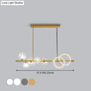 Modern gold glass island lamp dining room pendant light