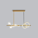 Modern gold glass island lamp dining room pendant light