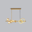 Modern gold glass island lamp dining room pendant light