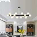 DecorBites™ Contemporary Glass Orb Island Lamp - 16 Heads Ceiling Light for Living Room