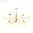 DecorBites™ Contemporary Globe Chandelier - White Glass, 9/12/16 Head Dining Room Hanging Light Kit