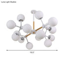 DecorBites™ Contemporary Globe Chandelier - White Glass, 9/12/16 Head Dining Room Hanging Light Kit