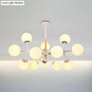 DecorBites™ Contemporary Globe Chandelier - White Glass, 9/12/16 Head Dining Room Hanging Light Kit