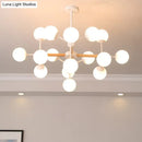 DecorBites™ Contemporary Globe Chandelier - White Glass, 9/12/16 Head Dining Room Hanging Light Kit
