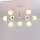 DecorBites™ Contemporary Globe Chandelier - White Glass, 9/12/16 Head Dining Room Hanging Light Kit