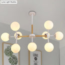 DecorBites™ Contemporary Globe Chandelier - White Glass, 9/12/16 Head Dining Room Hanging Light Kit