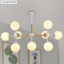 DecorBites™ Contemporary Globe Chandelier - White Glass, 9/12/16 Head Dining Room Hanging Light Kit
