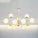 DecorBites™ Contemporary Globe Chandelier - White Glass, 9/12/16 Head Dining Room Hanging Light Kit