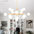 DecorBites™ Contemporary Globe Chandelier - White Glass, 9/12/16 Head Dining Room Hanging Light Kit