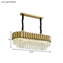 DecorBites™ Contemporary Gold Finish Oval Island Light with Clear Crystal Shuttles and LED Bulbs