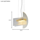 DecorBites™ Contemporary Gold Geometric Chandelier: Clear Glass LED Hanging Light Fixture for Dining Room