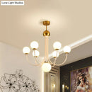 DecorBites™ Contemporary Gold Glass Spherical Ceiling Chandelier with 5/7 Bulbs
