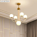 DecorBites™ Contemporary Gold Glass Spherical Ceiling Chandelier with 5/7 Bulbs
