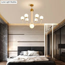 DecorBites™ Contemporary Gold Glass Spherical Ceiling Chandelier with 5/7 Bulbs