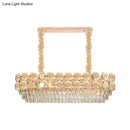 DecorBites™ Contemporary Gold Oval Crystal Island Pendant with 12 Bulbs – Elegant Dining Hall Lighting