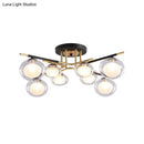 DecorBites™ Contemporary Gold Oval Shade Ceiling Fixture - Dining Room Glass & Metal Semi Flush Mount Light